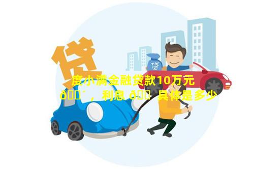 度小满金融贷款10万元 🐴 ，利息 🐠 具体是多少